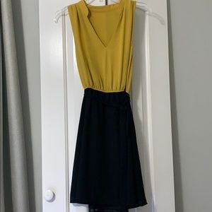 Mustard & Black Dress